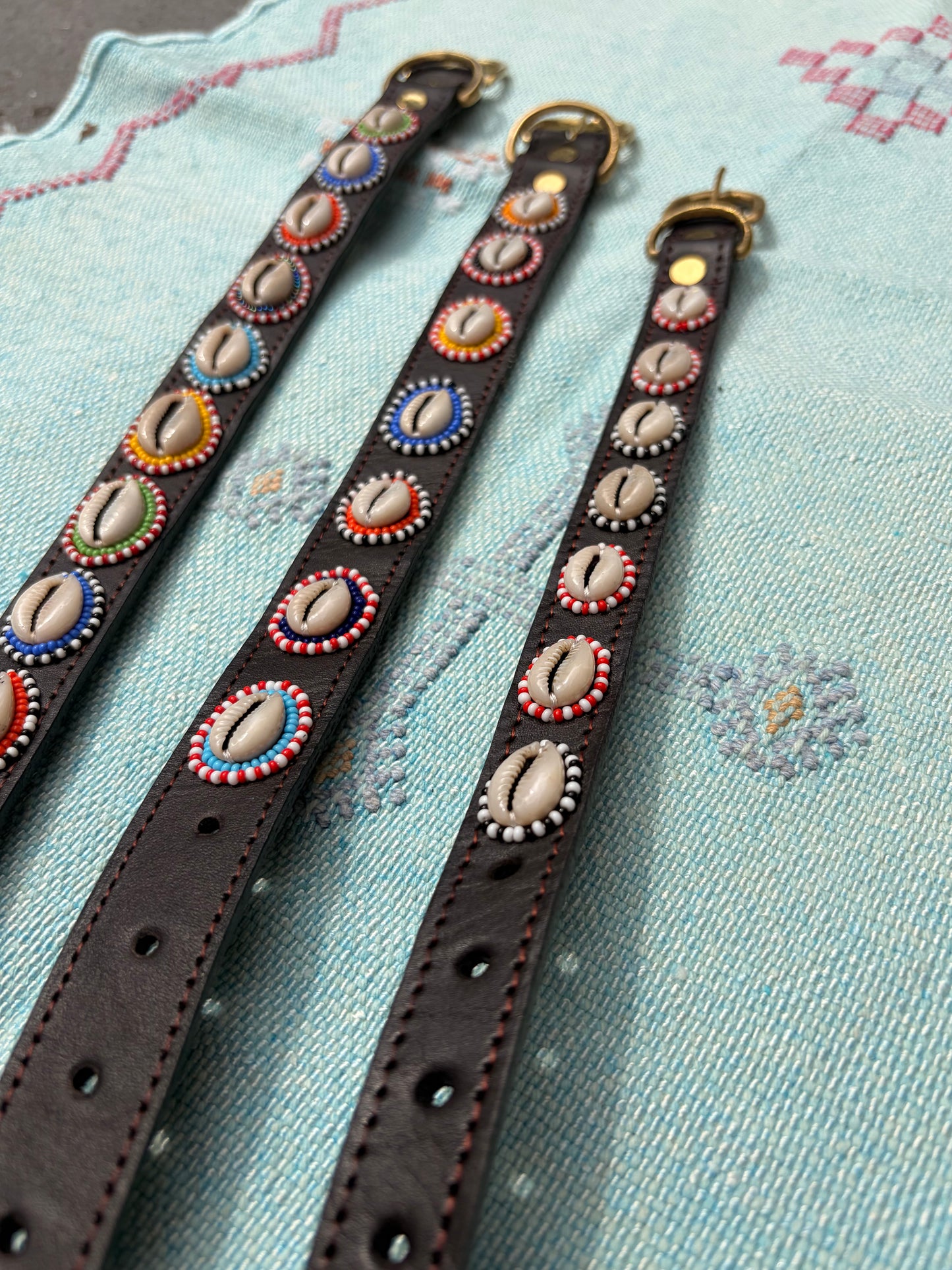 Handcrafted Beaded Leather Dog Collars