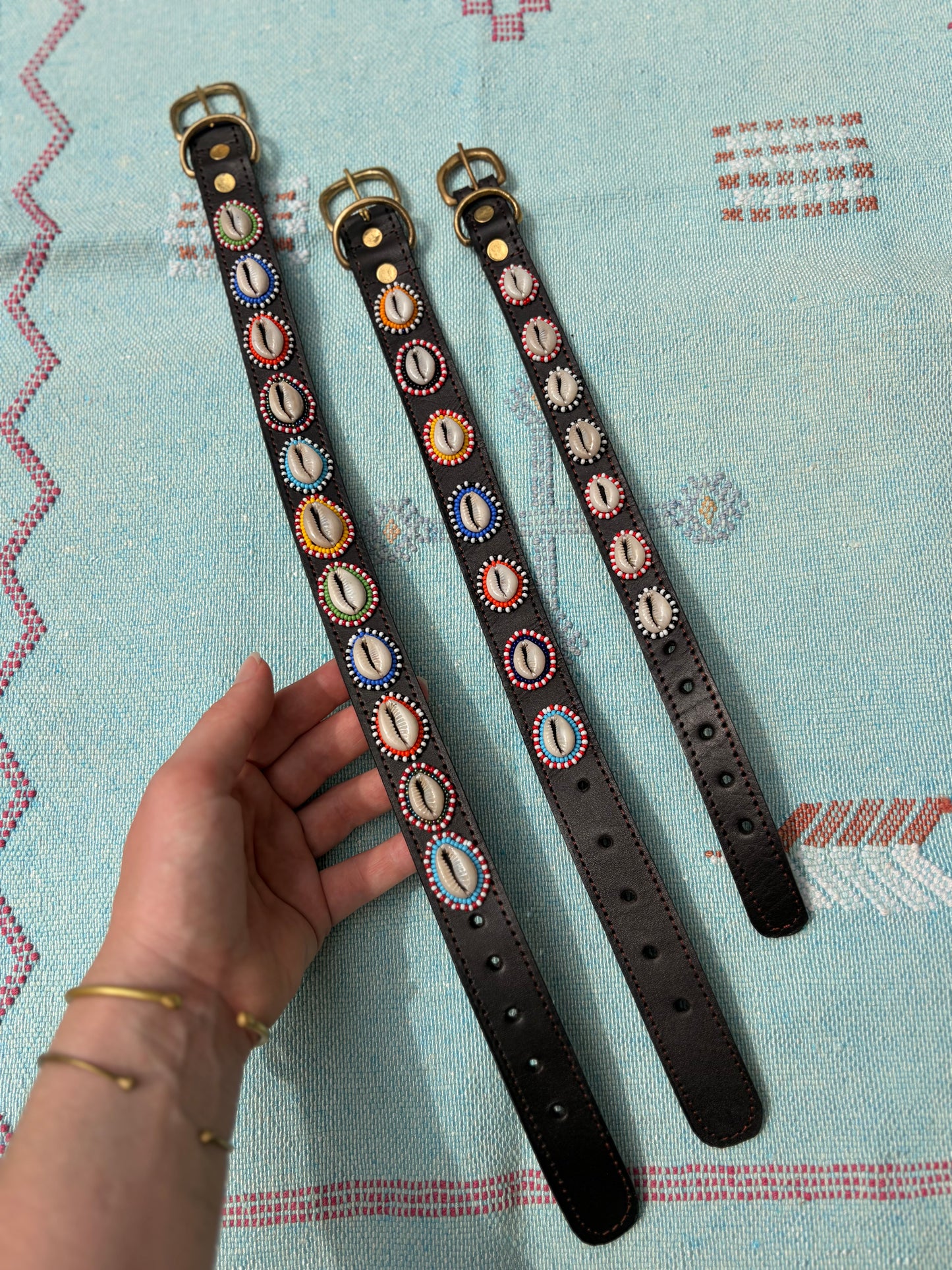 Handcrafted Beaded Leather Dog Collars