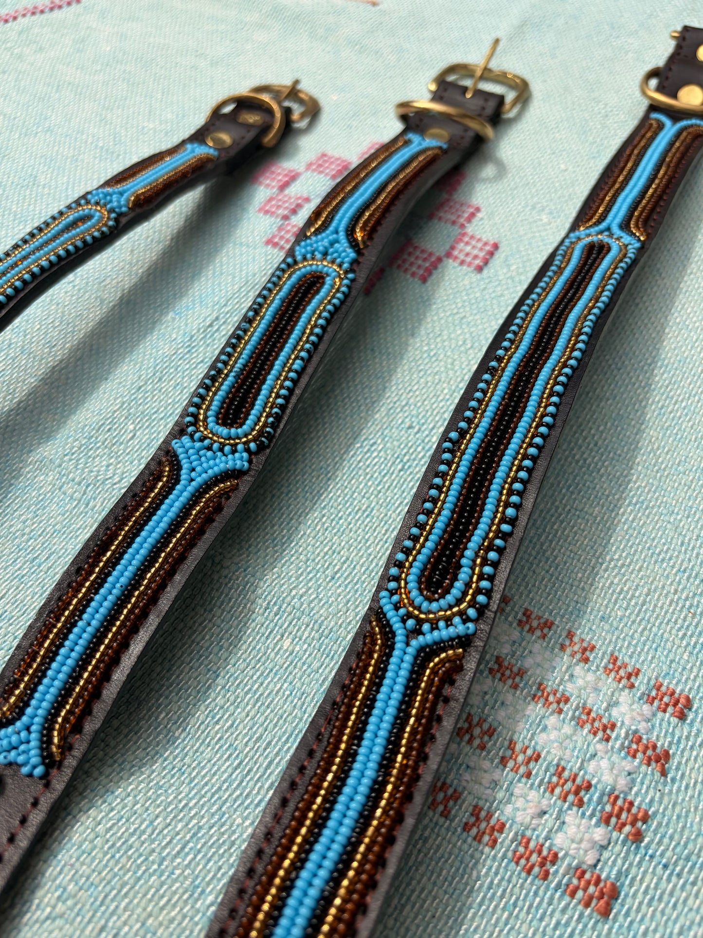 Handcrafted Beaded Leather Dog Collars