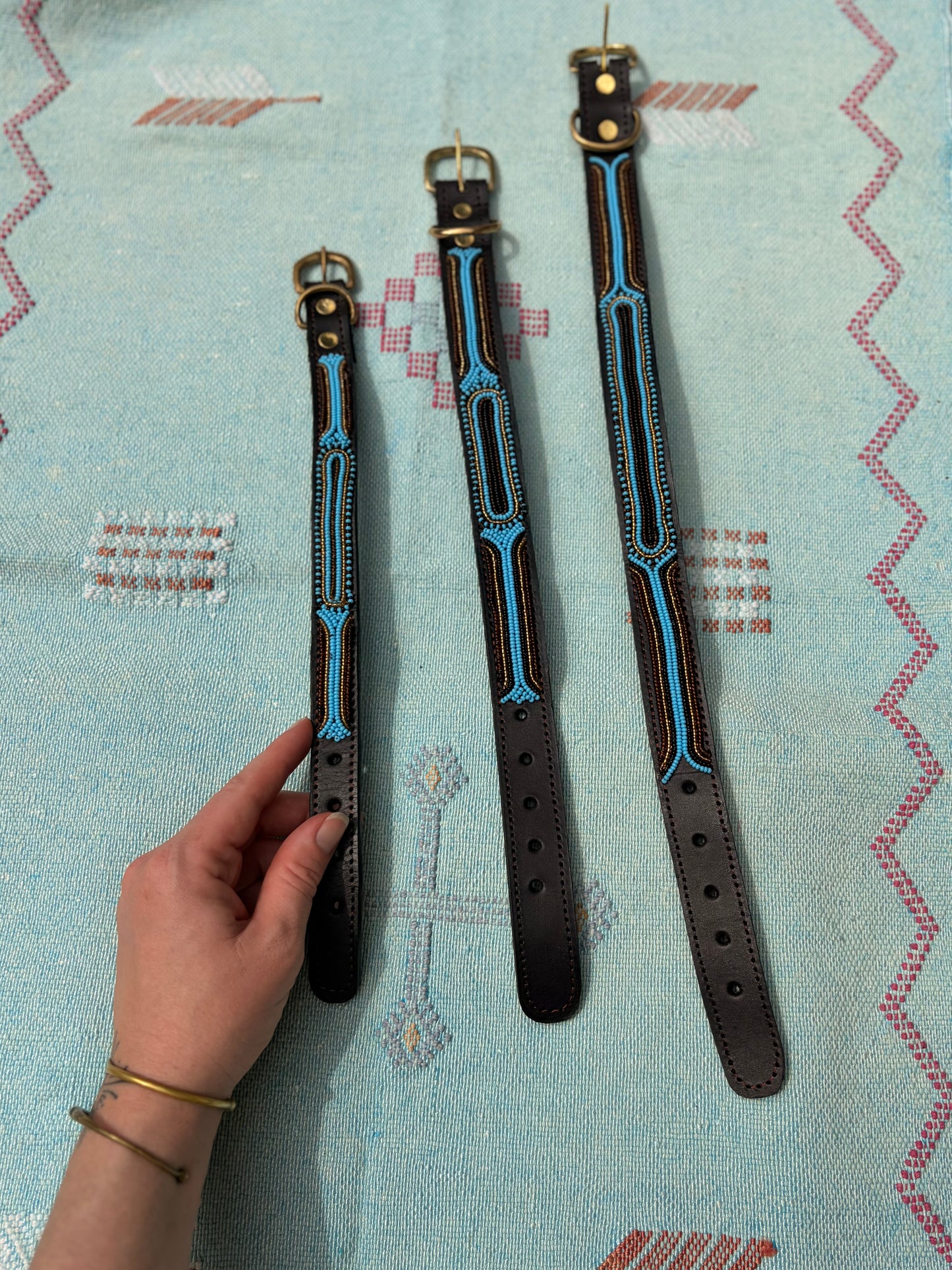 Handcrafted Beaded Leather Dog Collars