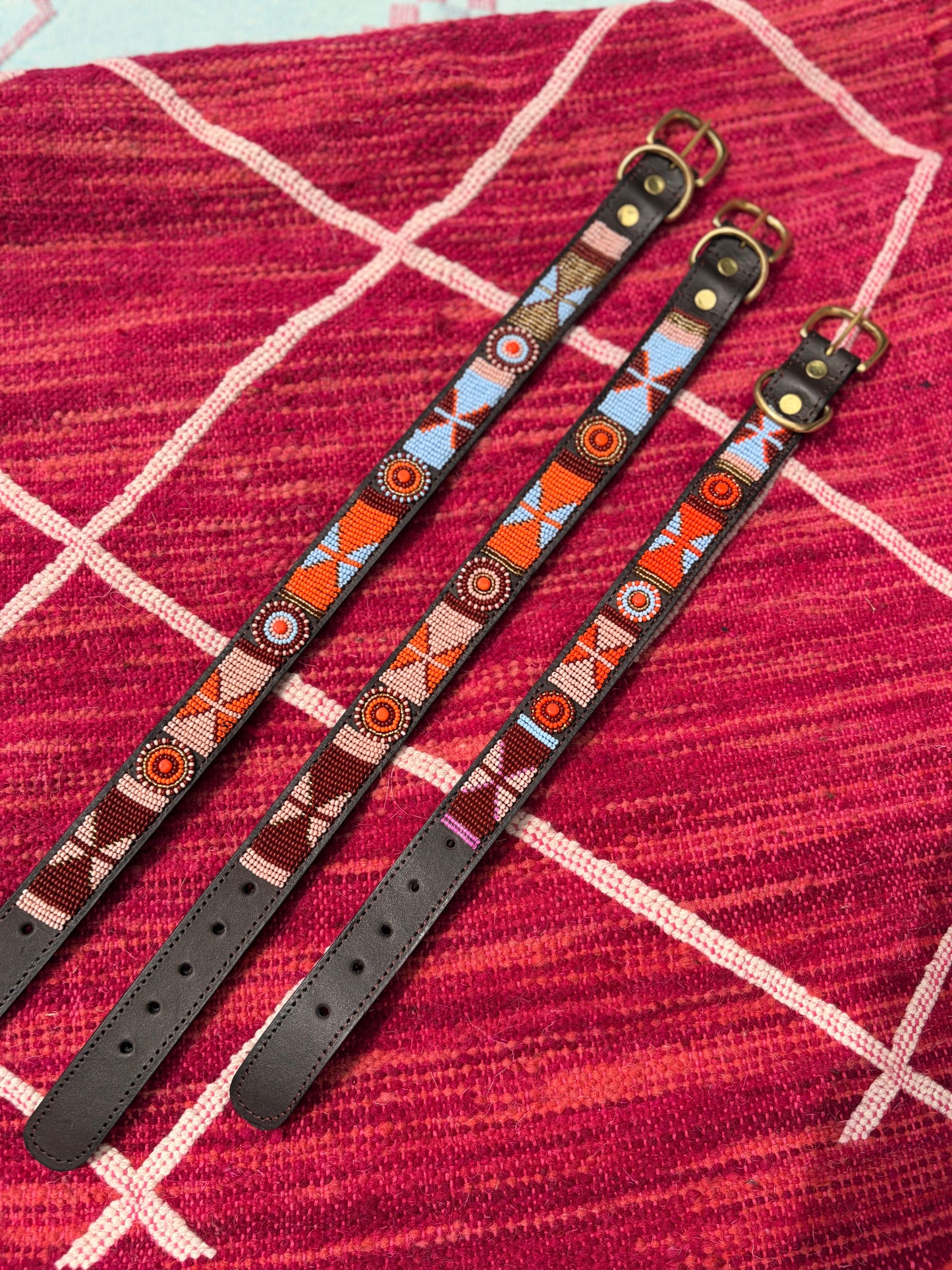 Handcrafted Beaded Leather Dog Collars