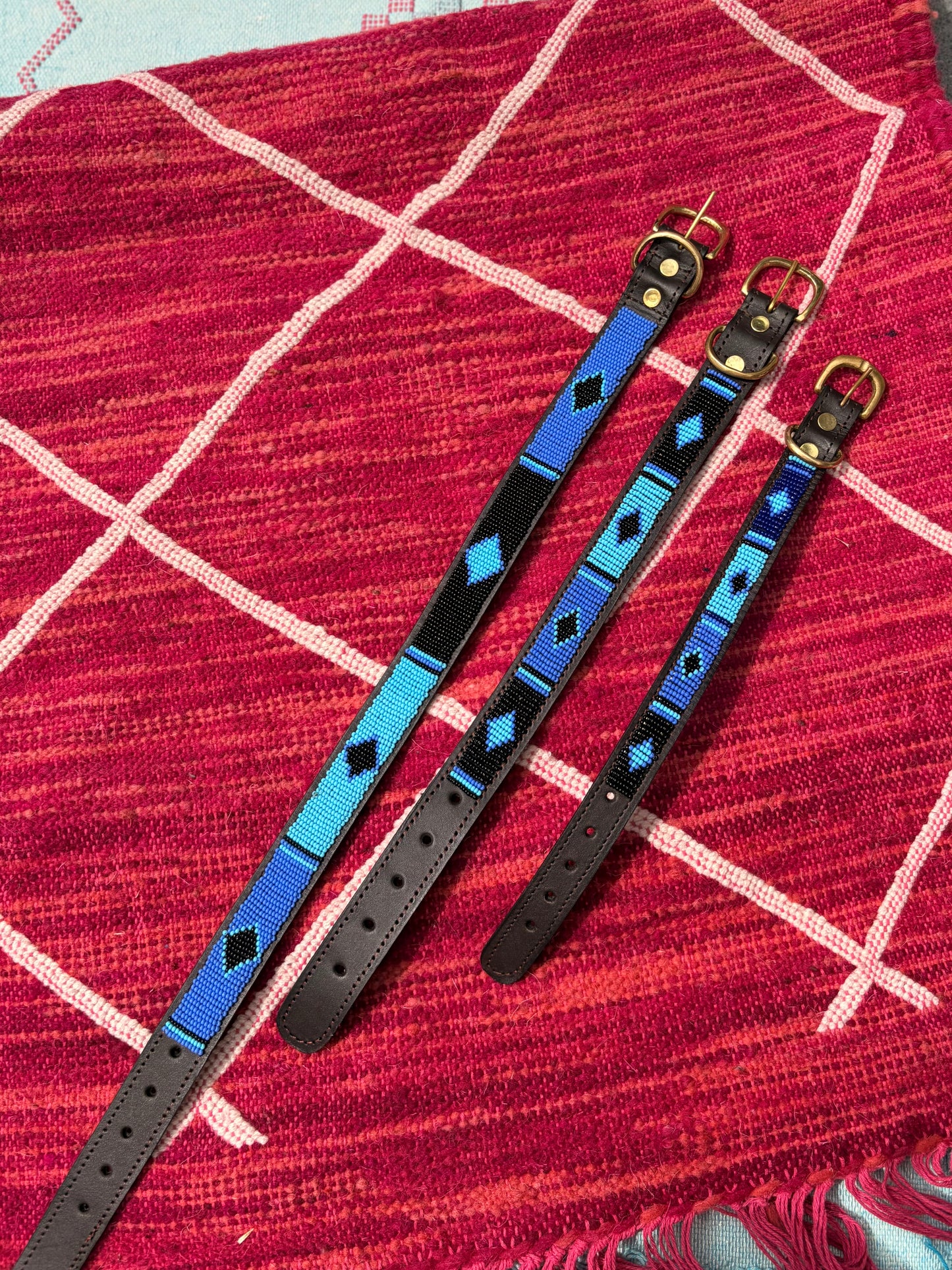 Handcrafted Beaded Leather Dog Collars
